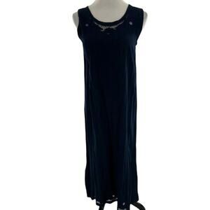 Jane Ashley Dress Women's Size PM Embroidered Lightweight Pull Over Casual Maxi